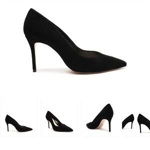 Schutz Women’s Lou Lo Pump, Black Suede, Size 5.5